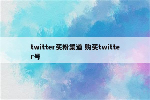 twitter买粉渠道 购买twitter号