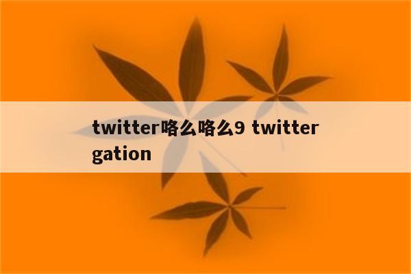 twitter咯么咯么9 twittergation