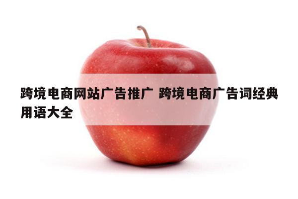 跨境电商网站广告推广 跨境电商广告词经典用语大全