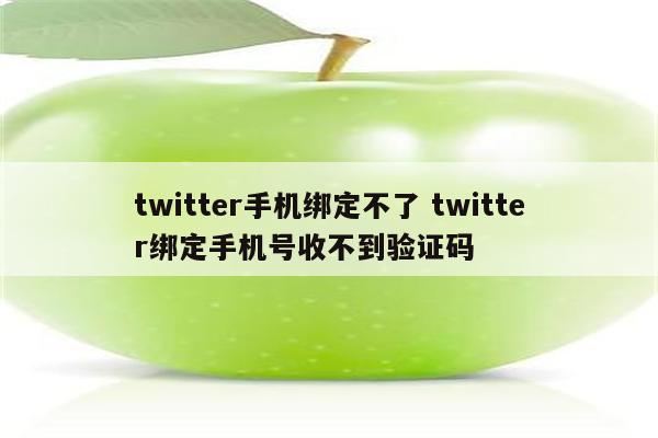twitter手机绑定不了 twitter绑定手机号收不到验证码