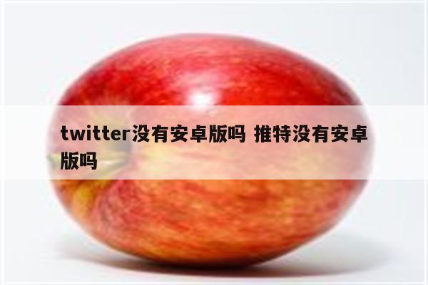 twitter没有安卓版吗 推特没有安卓版吗
