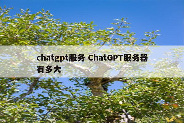 chatgpt服务 ChatGPT服务器有多大