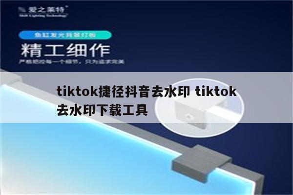 tiktok捷径抖音去水印 tiktok去水印下载工具