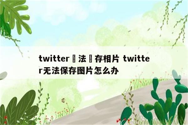twitter無法儲存相片 twitter无法保存图片怎么办