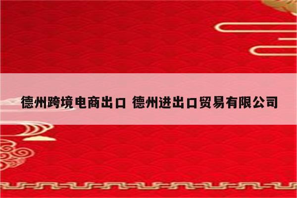 德州跨境电商出口 德州进出口贸易有限公司