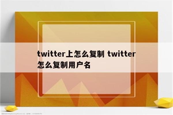 twitter上怎么复制 twitter怎么复制用户名