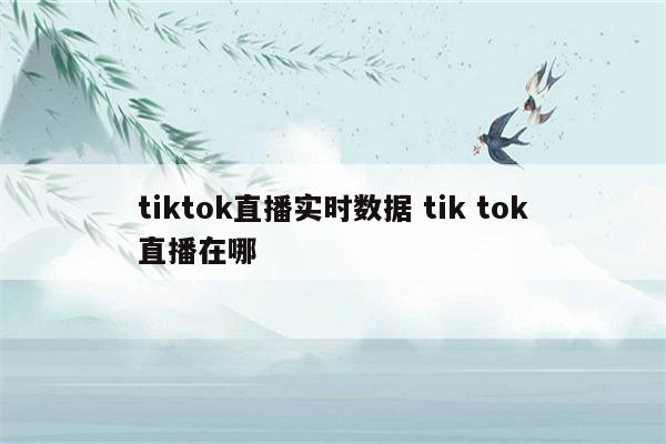 tiktok直播实时数据 tik tok直播在哪