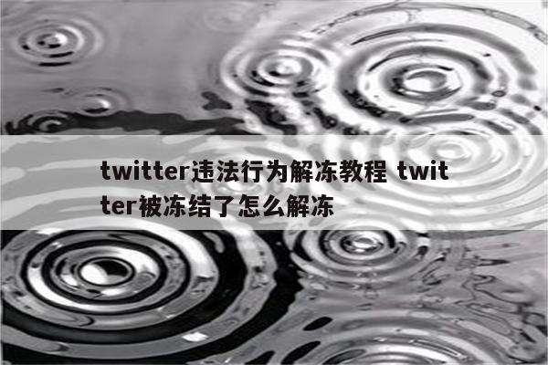 twitter违法行为解冻教程 twitter被冻结了怎么解冻