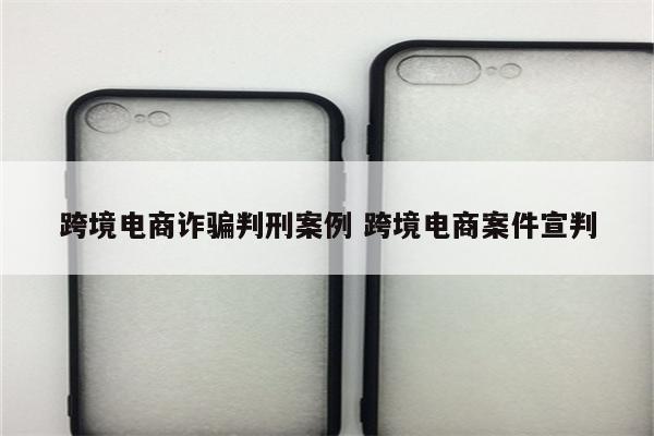 跨境电商诈骗判刑案例 跨境电商案件宣判