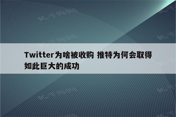 Twitter为啥被收购 推特为何会取得如此巨大的成功
