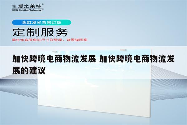 加快跨境电商物流发展 加快跨境电商物流发展的建议