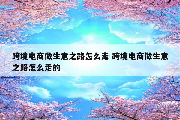 跨境电商做生意之路怎么走 跨境电商做生意之路怎么走的