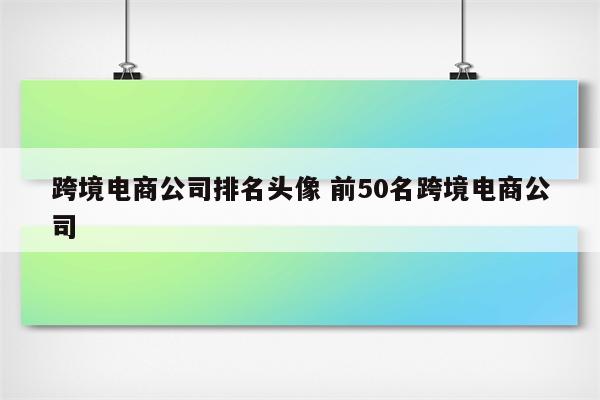 跨境电商公司排名头像 前50名跨境电商公司