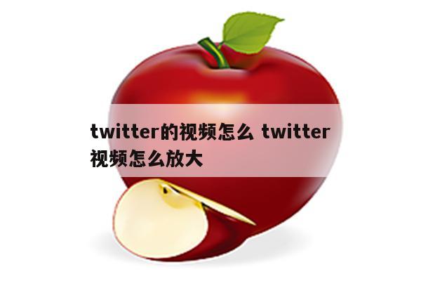 twitter的视频怎么 twitter视频怎么放大