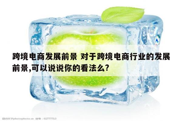 跨境电商发展前景 对于跨境电商行业的发展前景,可以说说你的看法么?