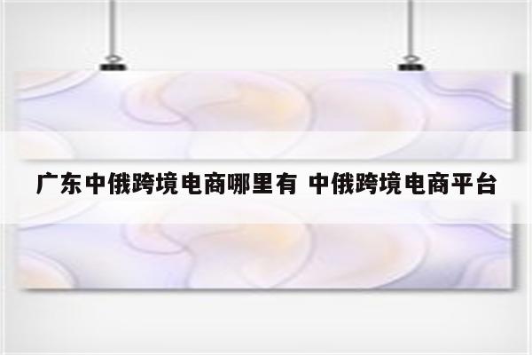 广东中俄跨境电商哪里有 中俄跨境电商平台