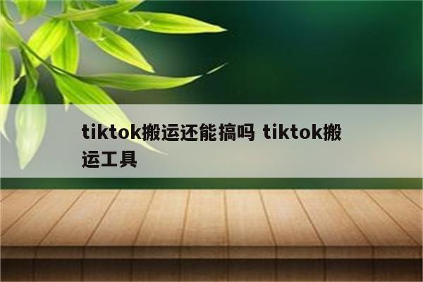 tiktok搬运还能搞吗 tiktok搬运工具