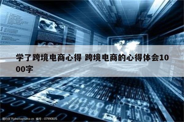 学了跨境电商心得 跨境电商的心得体会1000字