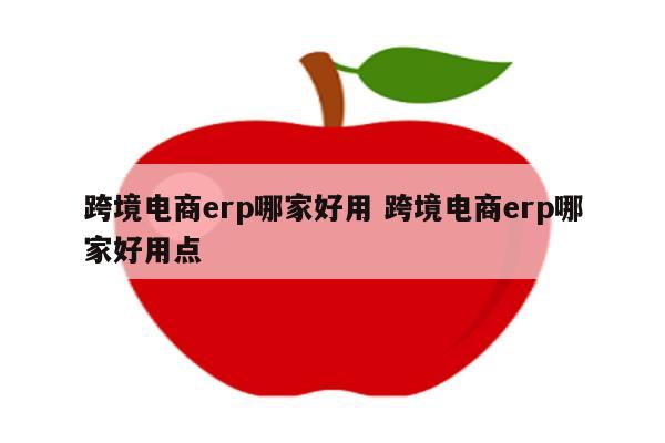 跨境电商erp哪家好用 跨境电商erp哪家好用点