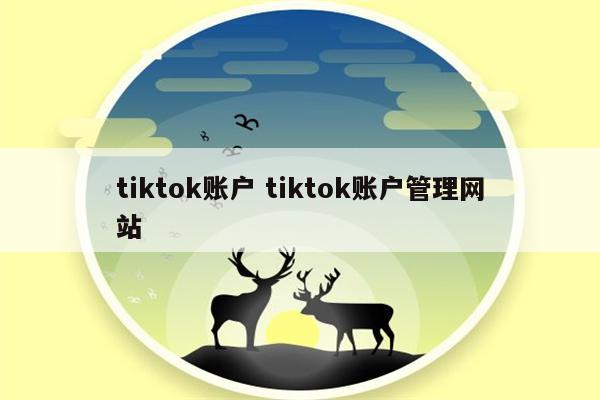 tiktok账户 tiktok账户管理网站