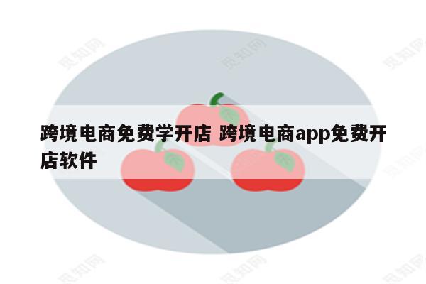 跨境电商免费学开店 跨境电商app免费开店软件