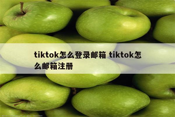 tiktok怎么登录邮箱 tiktok怎么邮箱注册
