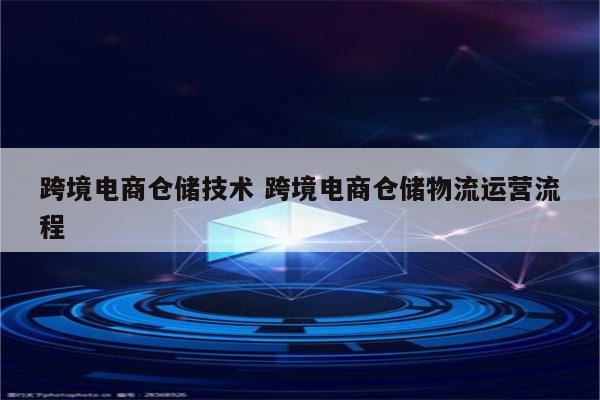 跨境电商仓储技术 跨境电商仓储物流运营流程