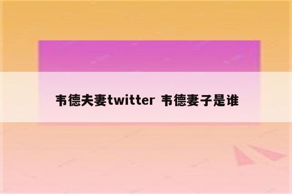 韦德夫妻twitter 韦德妻子是谁
