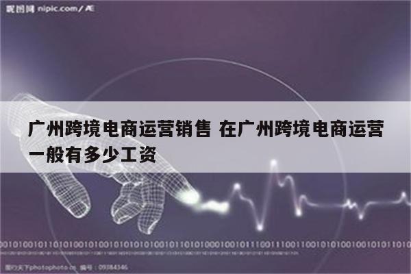 广州跨境电商运营销售 在广州跨境电商运营一般有多少工资