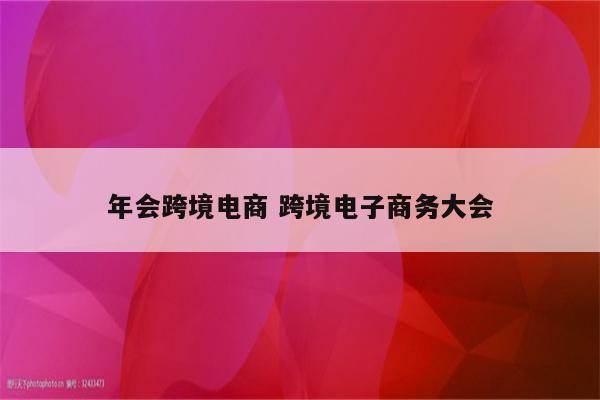 年会跨境电商 跨境电子商务大会