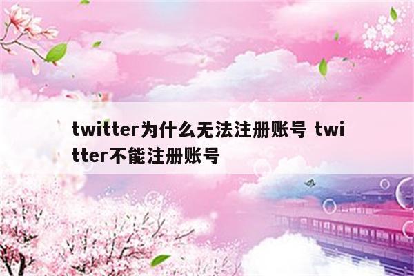 twitter为什么无法注册账号 twitter不能注册账号