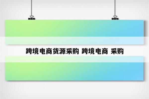 跨境电商货源采购 跨境电商 采购