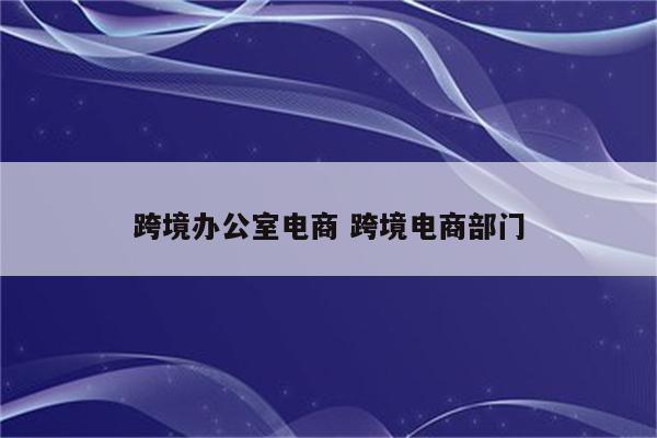 跨境办公室电商 跨境电商部门
