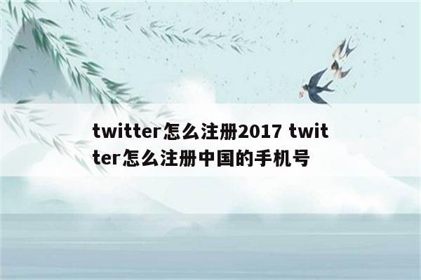twitter怎么注册2017 twitter怎么注册中国的手机号