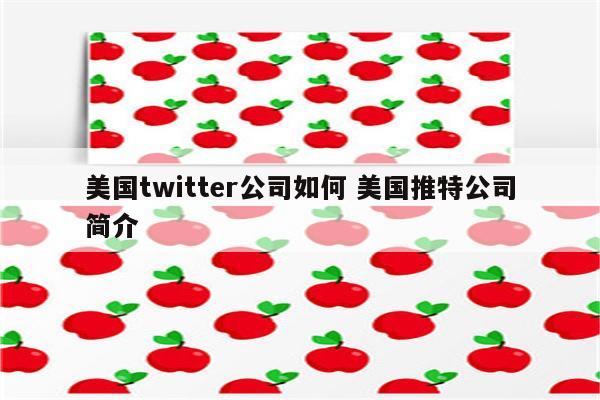 美国twitter公司如何 美国推特公司简介