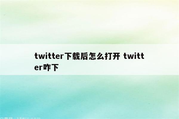 twitter下载后怎么打开 twitter咋下