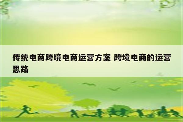 传统电商跨境电商运营方案 跨境电商的运营思路