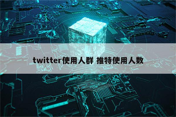 twitter使用人群 推特使用人数