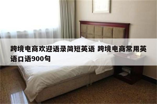 跨境电商欢迎语录简短英语 跨境电商常用英语口语900句