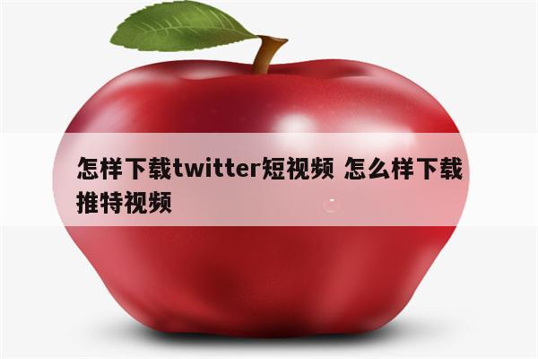 怎样下载twitter短视频 怎么样下载推特视频