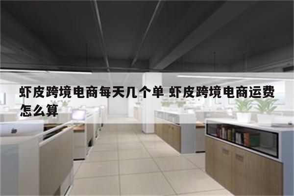 虾皮跨境电商每天几个单 虾皮跨境电商运费怎么算