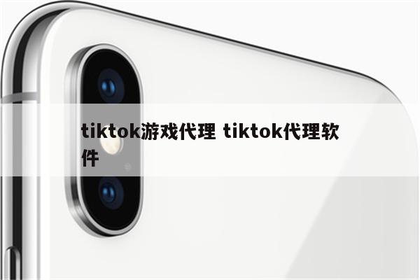 tiktok游戏代理 tiktok代理软件