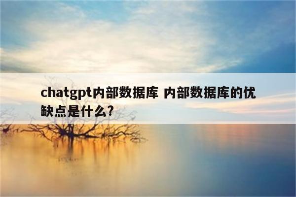chatgpt内部数据库 内部数据库的优缺点是什么?