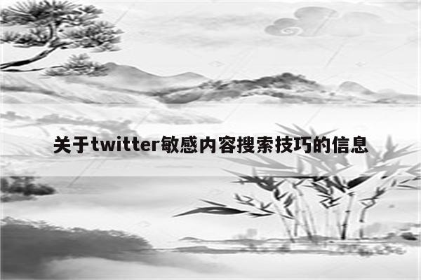 关于twitter敏感内容搜索技巧的信息