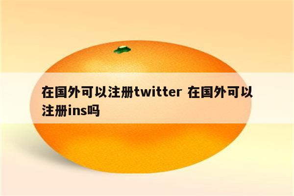 在国外可以注册twitter 在国外可以注册ins吗