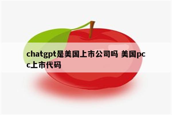 chatgpt是美国上市公司吗 美国pcc上市代码