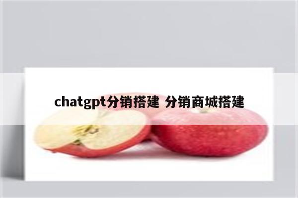 chatgpt分销搭建 分销商城搭建