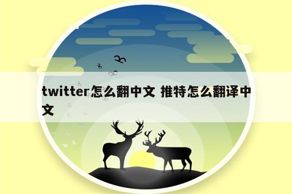 twitter怎么翻中文 推特怎么翻译中文