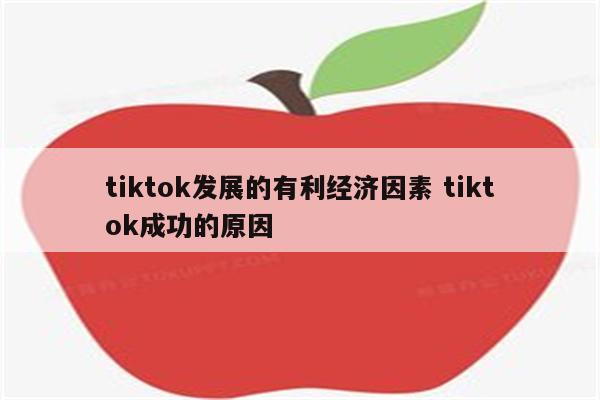 tiktok发展的有利经济因素 tiktok成功的原因
