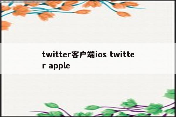 twitter客户端ios twitter apple